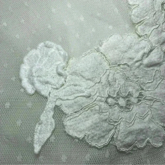 LoveShackFancy Rowena Tulle Midi Skirt 4 S Embroidered Floral Appliqué Bridal - Picture 10 of 14